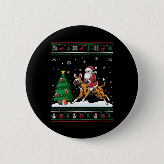 Uguler Weihnachtsbaum Lights Santa Riding African  Button (Vorderseite)