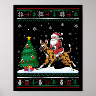 Uguler Weihnachtsbaum Lights Santa Riding African  Poster