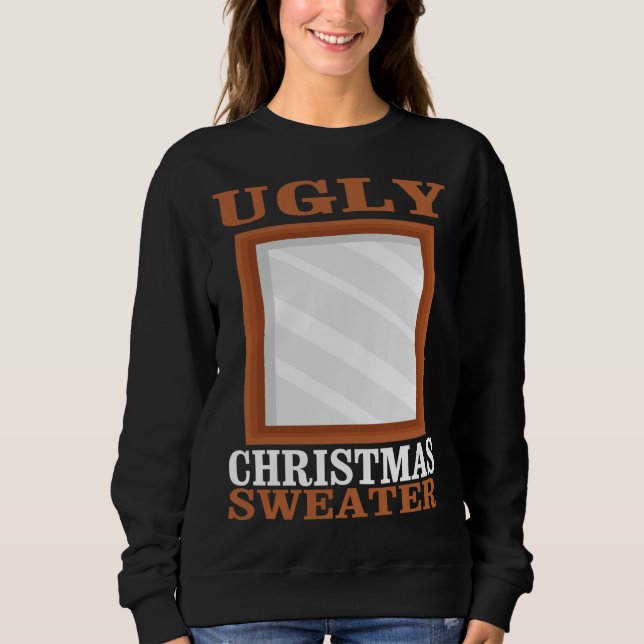 Uguler Weihnachtssüßer mit Mirror Graphic Funny X Sweatshirt (Vorderseite)