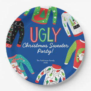 Ugules Weihnachts-Sweater-Party Pappteller