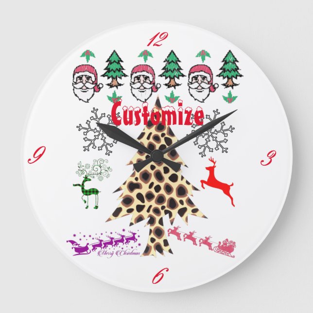 Ugulweihnachtliche Random Mishmash Thunder_Cove Große Wanduhr (Vorderseite)
