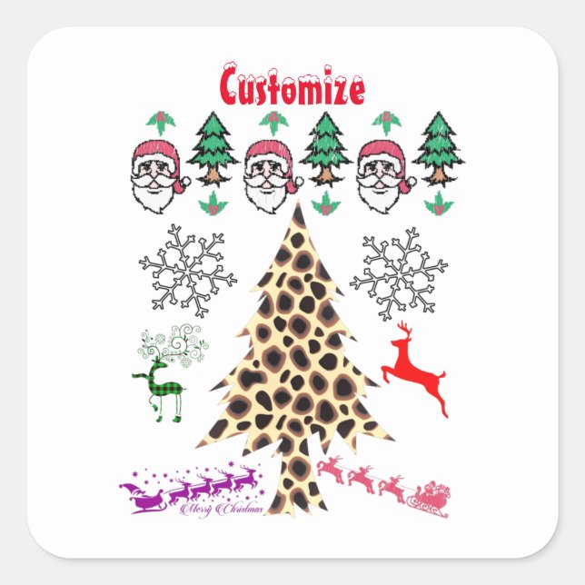 Ugulweihnachtliche Random Mishmash Thunder_Cove Quadratischer Aufkleber (Vorderseite)