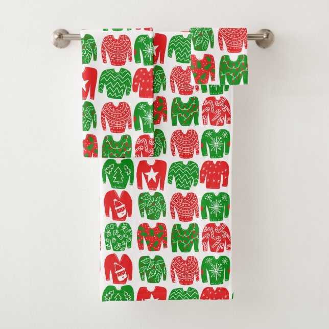 Ugusweihnachtliche Pullover Niedliches Urlaubsmust Badhandtuch Set (Insitu)