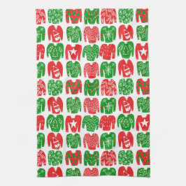 Ugusweihnachtliche Sweaters Holiday Pattern Geschirrtuch