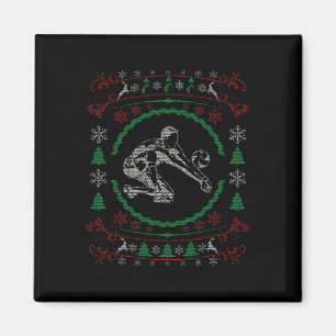 Ugusweihnachtliche Volleyball Funny Xmas Magnet