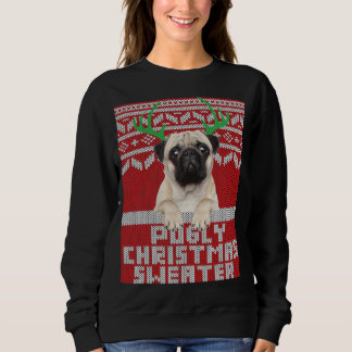 Ugusweihnachtsmuster Niedlicher Mops Pugly Christm Sweatshirt