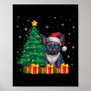 Ugusy French Bulldog Weihnachtsmannmütze Christmas Poster