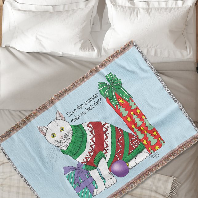 Ugy Christmas Sweater Funny Cat Decke (Von Creator hochgeladen)