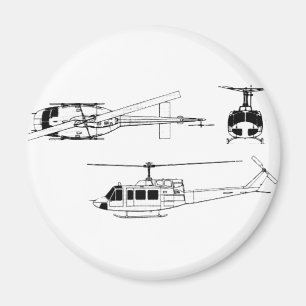 UH1 Huey Plan (Iriquois) Magnet