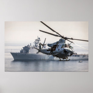 UH-1N Twin Huey Helicopter Poster