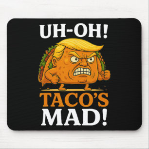 Uh Oh Tacos wütendes orangefarbenes Gesicht Taco Mousepad