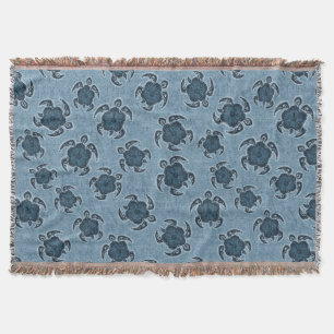 Uhane Honu Hibiskus Batik Hawaiian Turtle Decke