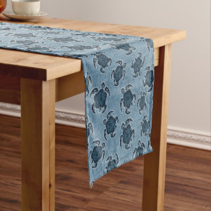 Uhane Honu Hibiskus Batik Hawaiian Turtle Kurzer Tischläufer