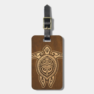 Uhane Honu Imitat-hölzerne hawaiische Gepäckanhänger