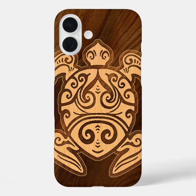 Uhane u’i Honu Imitats Wood Hawaiian Turtle Case M (Rückseite)