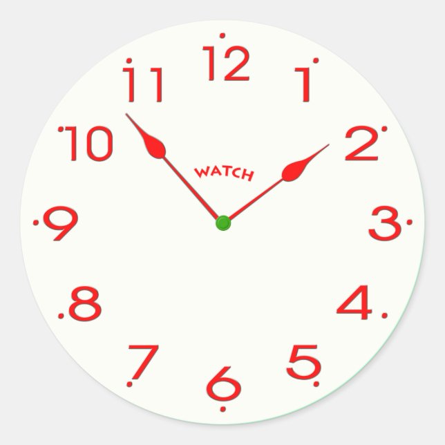 Uhr_02 Runder Aufkleber (Vorderseite)