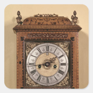 Uhr, c.1700 quadratischer aufkleber