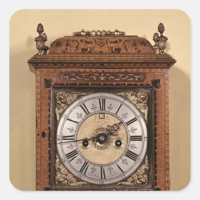 Uhr, c.1700 quadratischer aufkleber (Vorderseite)
