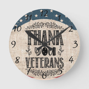 Uhr Dank an Veteranen für die Wand