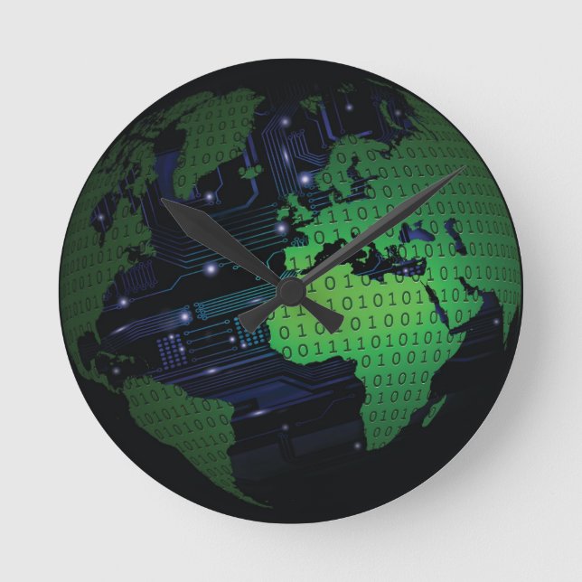 Uhr der binären Welt-Erde-Globus (Vorderseite)