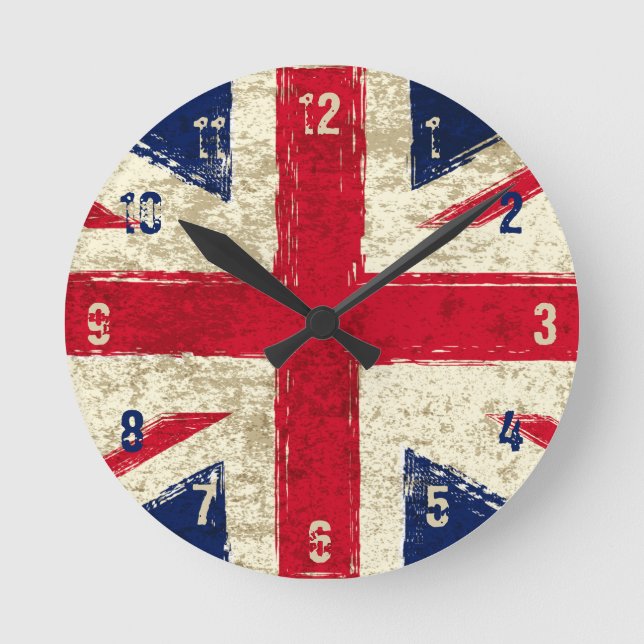 Uhr der englischen Flagge - Kook Art - Wall Clock (Vorderseite)