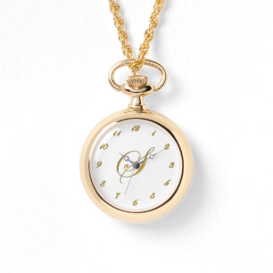 Uhr der Goldmonogramm-Initialen-S mit Goldzahlen