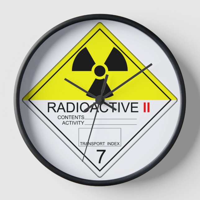 Uhr der radioaktiven Transportplatte (Vorderseite)