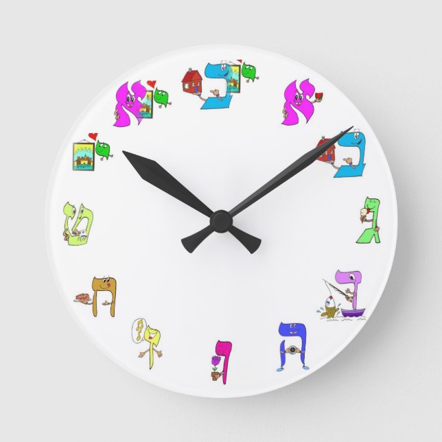 Uhr des hebräischen Alphabets (Vorderseite)