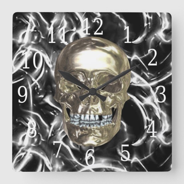 Uhr für den elektrischen Chrome Skull Square (Vorderseite)