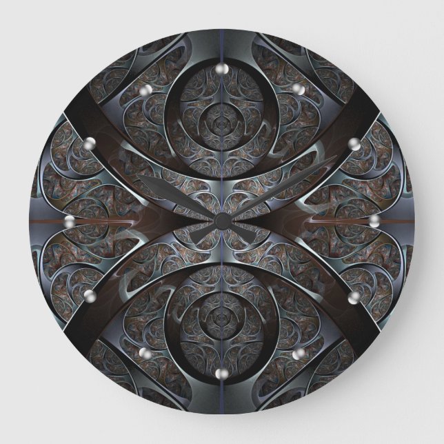 Uhr für die Wand aus Schwermetall (Vorderseite)