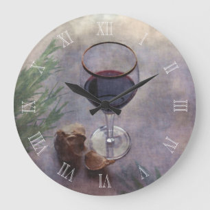 Uhr für Knoblauchwein und Kräuter