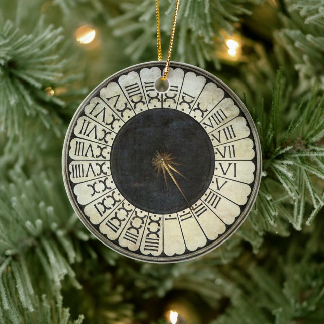 Uhr im Duomo von Paolo Uccello Keramik Ornament (Baum)
