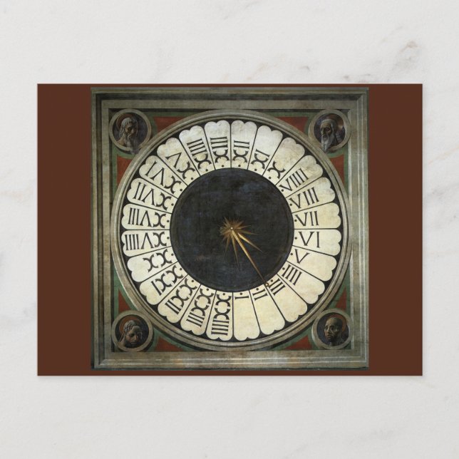Uhr im Duomo von Paolo Uccello Postkarte (Vorderseite)