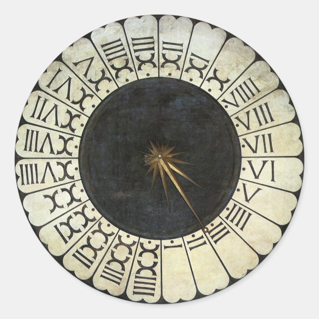 Uhr im Duomo von Paolo Uccello Runder Aufkleber (Vorderseite)