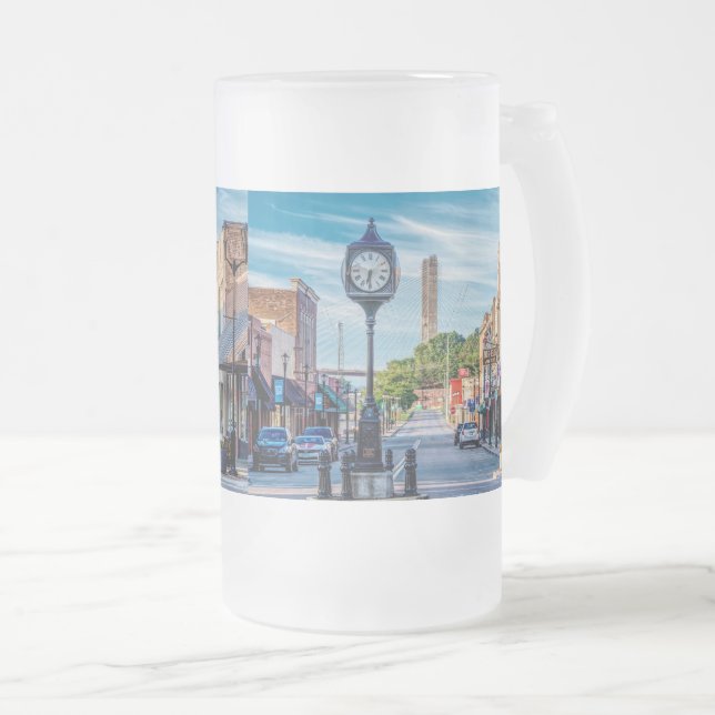 Uhr im Zentrum von Cape Girardeau Mattierte Glasku Mattglas Bierglas (VorderseiteRechts)