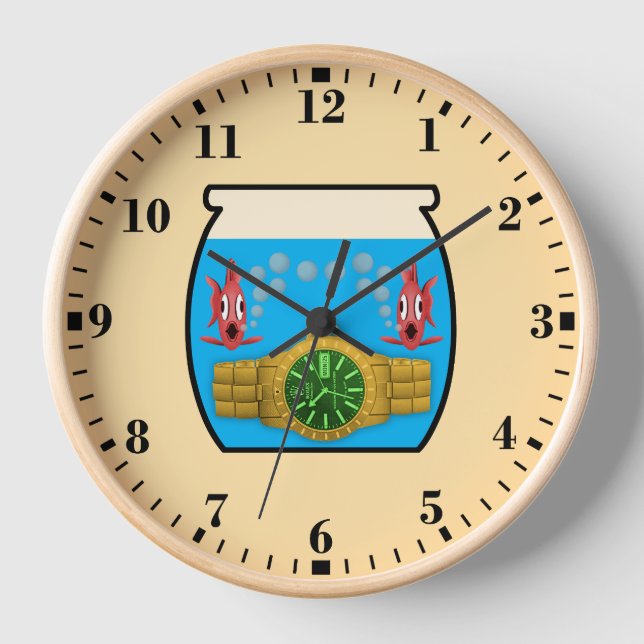 Uhr in Aquarien (Vorderseite)