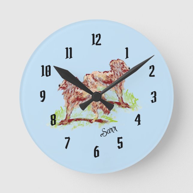 Uhr  : Irish Setter träumen .  (Vorderseite)