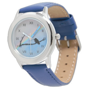Uhr - Kolibri und Regenbogen