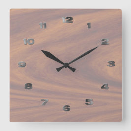 Uhr - Leichtes Holzkorn mit Metallzahlen