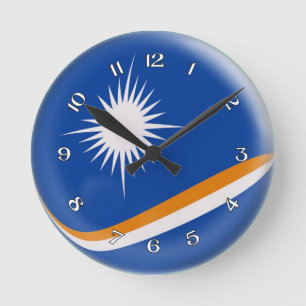 Uhr-Marshall- Islandsflagge Blasen-Entwurf Runde Wanduhr