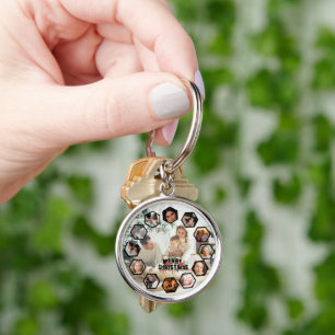 Uhr mit benutzerdefinierter Fotocollage Geschenk Schlüsselanhänger