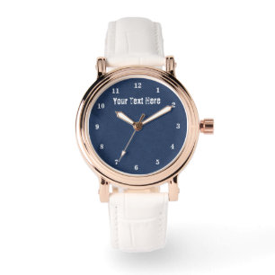 Uhr mit falschem blauen Denim-Stoff und individuel