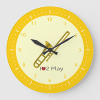Uhr mit Illustration eines Trombone
