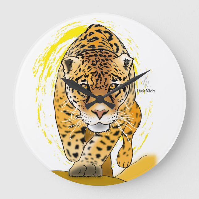 Uhr mit Jaguar oder bemalten Leoparden (Vorderseite)