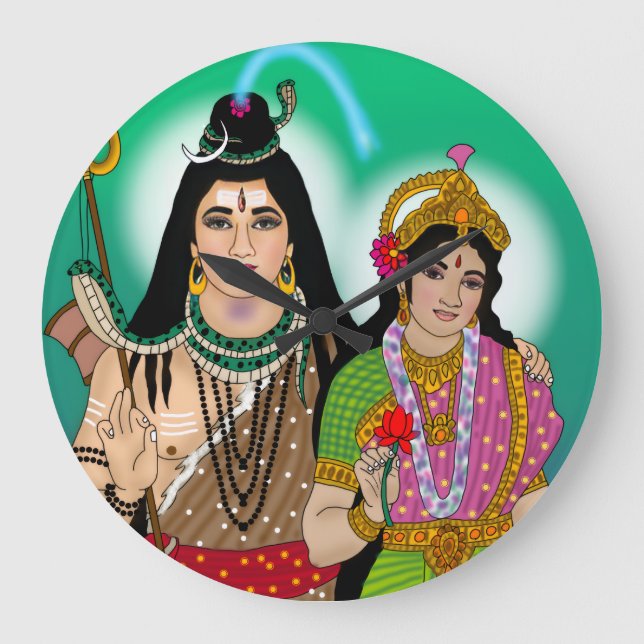 Uhr mit Lord Shiv Parvati (Vorderseite)