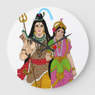 Uhr mit Lord Shiv Parvati
