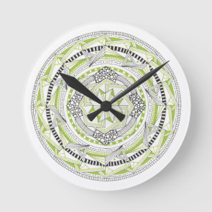 Uhr mit Original Mandala Inspiriert Design Green