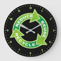 Uhr mit Reduzieren Wiederverwenden Recyceln Wanduh