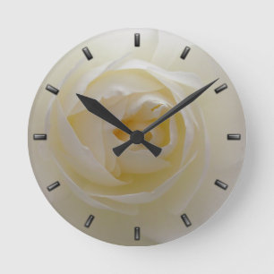Uhr mit Rosen Weiß Rose Blumen Wanduhr Rose Dekor
