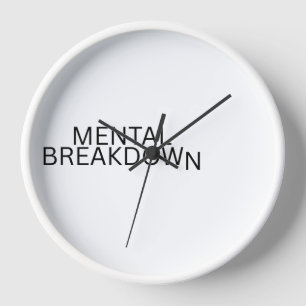 Uhr mit schweigender Typografie für einen mentalen
